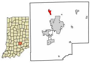 Location of Taylorsville in Bartholomew County, Indiana.