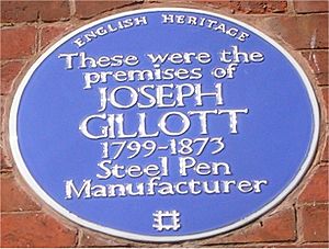 Blue plaque Joseph Gillott