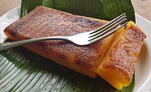Cassava cake (Philippines) - Bibingkang kamoteng kahoy 01