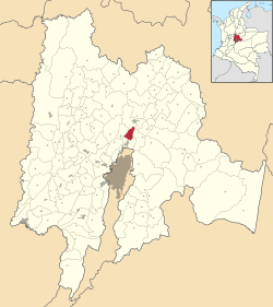 Location of the town and municipality of Cajicá in the department of Cundinamarca