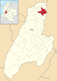 Location of the town and municipality of Armero in the Department of Tolima