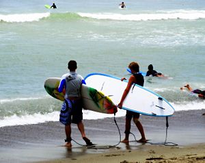Doheny Beach surfers
