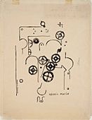 Francis Picabia, 1919, Réveil Matin (Alarm Clock), ink on paper, 31.8 x 23 cm, Tate, London