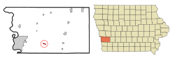 Location of Treynor in Iowa