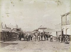 StateLibQld 1 257831 Gathering in Charters Towers at Mosman Street around 1888