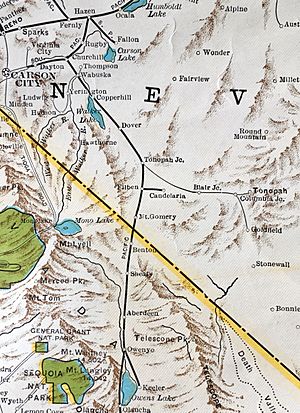 Tonopah and Goldfield Railroad 1931 map