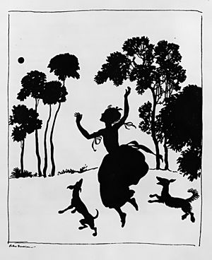 Arthur Rackham Cinderella silhouette illustration