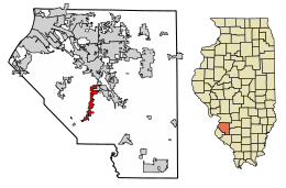 Location of Smithton in Clair County, Illinois.