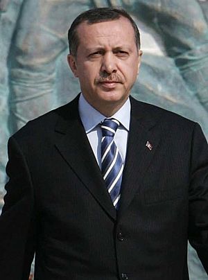 Crop of Erdogan in Canakkale