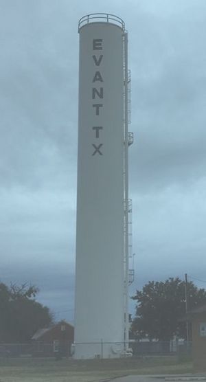 Evant Texas water tower