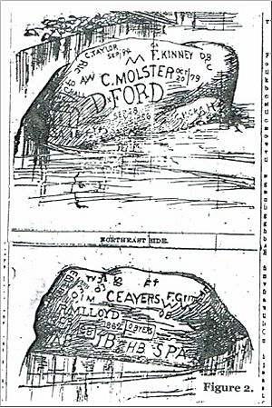 Indian Head Rock-newspaper illustration, Ports Semi-Weekly Blade, 9-22-1894
