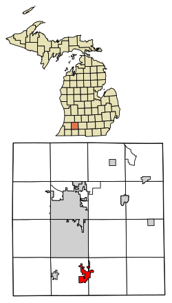 Location of Vicksburg, Michigan