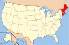 Map of USA New England