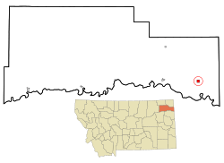 Location of Bainville, Montana