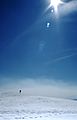 Wanderer in der Nähe des Gipfels des Ben Nevis (1. Mai 1990)