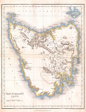 1837 Dower Map of Van Dieman's Land or Tasmania - Geographicus - Tazmania-dower-1837