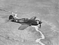 Curtiss P-40, ¾-front view, in flight (00910460 023)