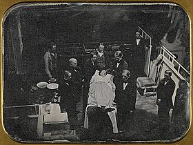Demonstration surgical use of ether 1847 daguerreotype