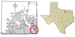 Location of Hebron in Denton County, Texas