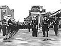 His Majesty King George VI inspects a Guard of Honour during the 1939 Royal Tour of Canada