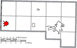 Location of Hicksville in Defiance County
