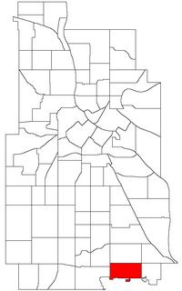 Wenonah's boundaries (top) and location within Minneapolis (bottom)