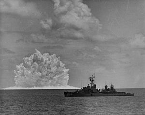 Nuclear depth charge explodes near USS Agerholm (DD-826), 11 May 1962