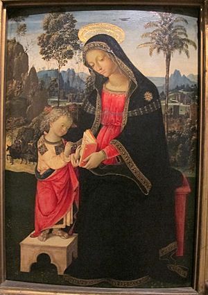 Pinturicchio, madonna che insegna a gesù bambino a leggere, 1500 ca. 02
