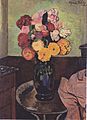 Suzanne Valadon - Blumenvase auf einem runden Tisch - 1920