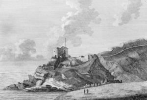 1786 engraving of St Catherine's Castle