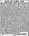 1859-1121 Sacramento Daily Union Ad Lincoln town lots sale