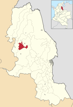 Location of the municipality and town of La Playa in the Norte de Santander Department of Colombia.