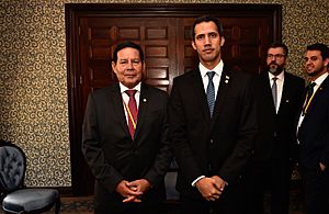 Hamilton Mourão y Juan Guaidó en Lima 2019