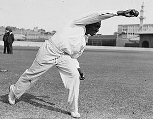 Learie Constantine bowling action