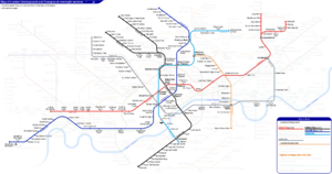 London Underground Overground DLR Crossrail map night