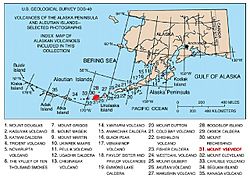 Map of alaska volcanoes vsevidof