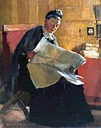 Norman Garstin - A Woman Reading A Newspaper 1891