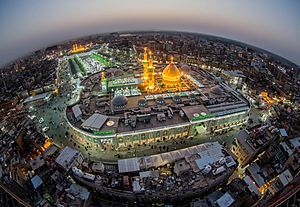 Aerial view of the shrine of Imam Hussain