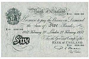 Bank of England £5 note 1952
