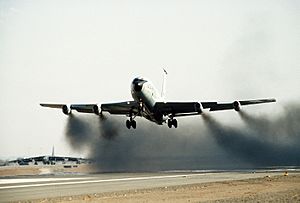 Boeing KC-135 J57 wet takeoff