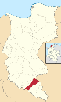 Location of the municipality and town of San Sebastián de Buenavista in the Department of Magdalena.