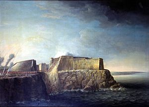Dominic Serres the Elder - The Capture of Havana, 1762, Storming of Morro Castle, 30 July.jpg