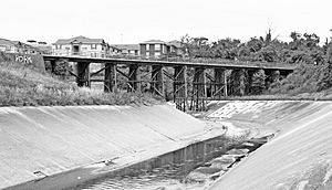 Former Missouri–Kansas–Texas Railroad bridge over the White Oak Bayou in Houston, Texas