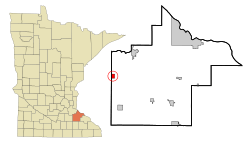 Location of Dennison, Minnesota