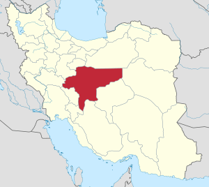 Map of Iran with Isfahan Province highlighted