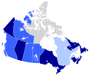 Irish Canadian population by province.svg