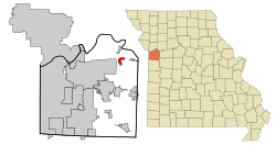 Location of Buckner, Missouri