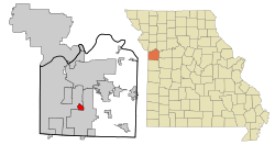 Location of Unity Village, Missouri