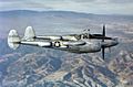 Lockheed P-38J Lightning in flight over California, circa in 1944
