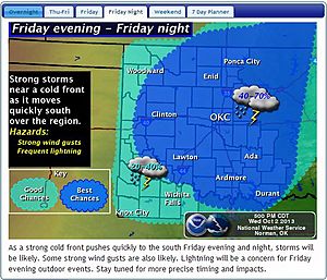 NWS Norman Local Map
